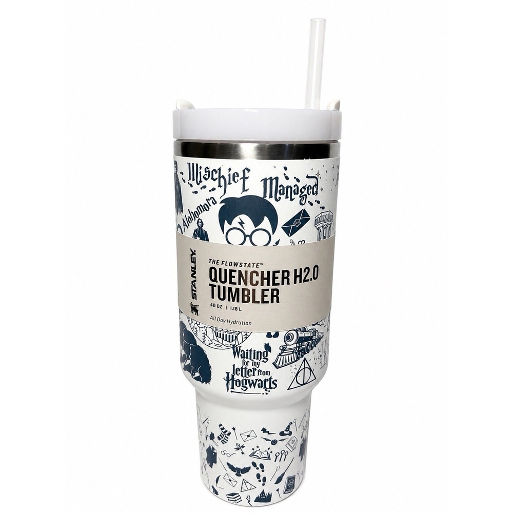 Stanley Quencher H2.0 40oz Wizard School Inspired Tumbler White Cup New